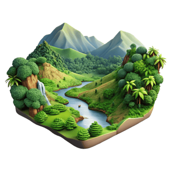 elegant modern Verdant Valley Cutout Rolling Green Hills Transparent Background png