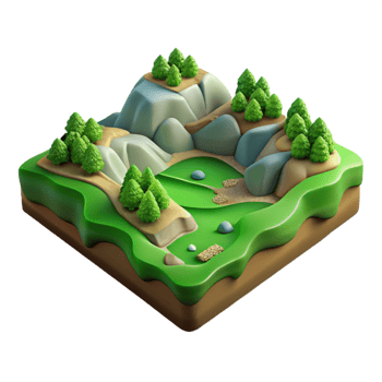 serene vintage Verdant Valley Transparent Background Isolated Earthy Landscape Element exclusive png