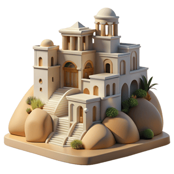 impressive traditional Vespera Hillside Cutout Soft Light and Detailed Architecture detailed png
