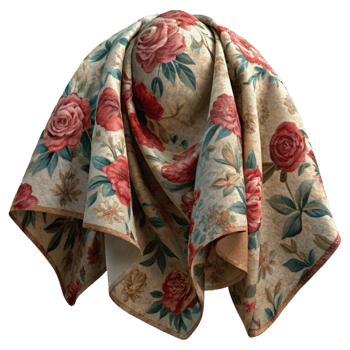 elegant artistic Vintage Fabric Texture Floral Print Transparent genuine png