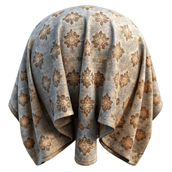 dramatic traditional Vintage Fabric Texture with Faded Pattern Isolated detailed png