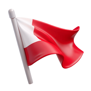 serene vintage Waving Flag Design Red Isolated Element original png