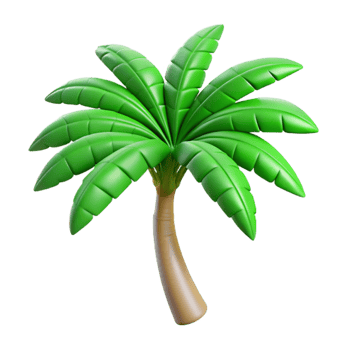 serene creative Waving Palm Fronds Cutout Tropical Green Isolated Element original png