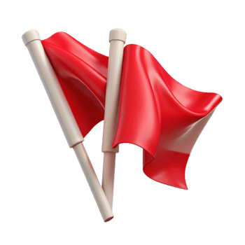 stunning vintage Waving Zephyr Zone Flags Cutout Bright Red Color Transparent Background high resolution png