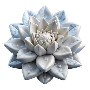 vibrant creative White Arctic Flower Cutout with Snow Details high resolution png