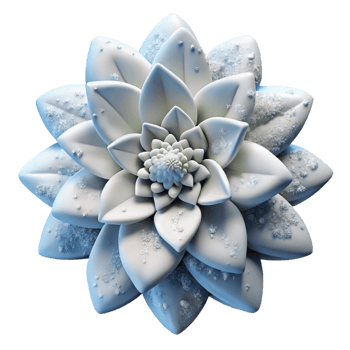 wonderful abstract White Arctic Flower Cutout with Snow Details detailed png