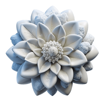 vibrant creative White Arctic Flower Cutout with Snow Details professional png