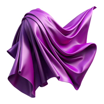 serene modern Windblown Fabric Drape Purple Transparent Background detailed png
