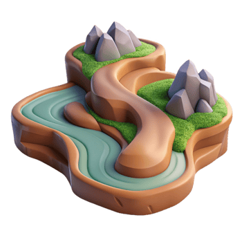 stunning vintage Winding Valley in Zephyr Zone Transparent Background detailed png