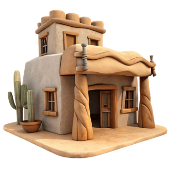 beautiful abstract Wind Sculpted Desert Home Cutout Front View png