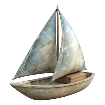 dramatic contemporary Windswept Sailboat Cutout with Transparent Background and Soft Lighting detailed png