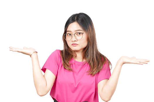 A woman with glasses and a pink shirt is holding something png