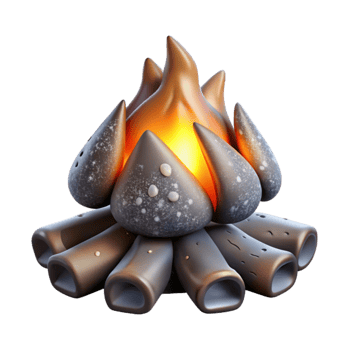 elegant artistic Winter Embers Isolated with Realistic Shadows detailed png