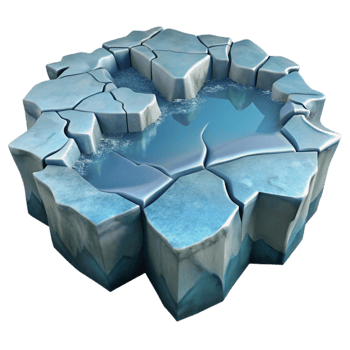 serene rustic Winter Lake Ice Crack Texture Isolated with Frosted Edges exclusive png