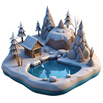extraordinary traditional Winter Landscape Frozen Lake Isolated genuine png