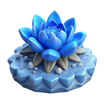 magnificent modern Winter Scene with Blue Arctic Flower Transparent Background genuine png