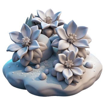 wonderful traditional Winter Scene with Multiple Boreal Blossoms Isolated genuine png
