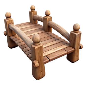 extraordinary vintage Wooden Bridge Cutout with Rustic Wood Grain professional png