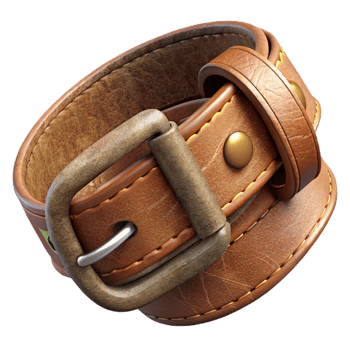 elegant contemporary Worn Leather Belt with Buckle Detail Isolated detailed png