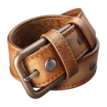beautiful minimalist Worn Leather Belt with Buckle Detail Isolated original png