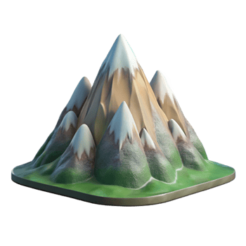 wonderful classic Zephyr Zone Mountain Panorama Isolated with Clear Sky detailed png