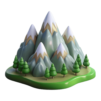 wonderful minimalist Zephyr Zone Mountain Scene Crisp Detail Transparent Background genuine png