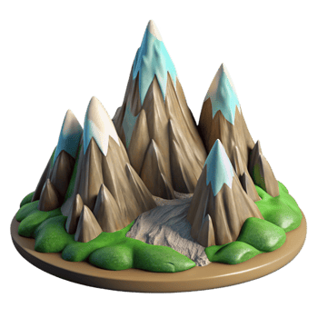 extraordinary vintage Zephyr Zone Mountain Vista Cutout with Realistic Textures premium png