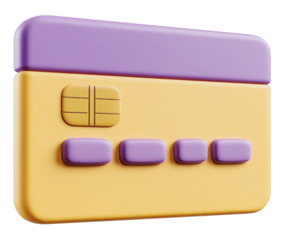 3d icon credit with card for and orange colors on a transparent background, ideal purple projects related to online shopping and finance png