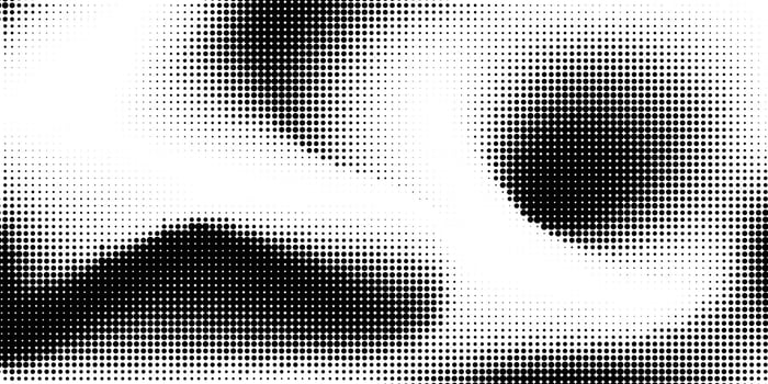 Halftone texture abstract background. Black and white fluid halftone pixelated backdrop. Grit dots texture. Halfton dots overlay for posters, cover, presentation vector