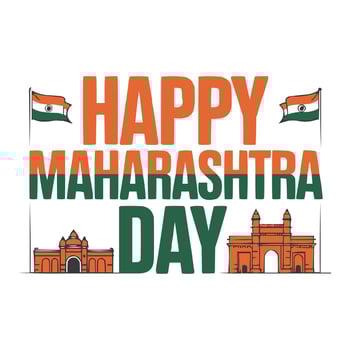 happy maharashtra day vintage illustration vector