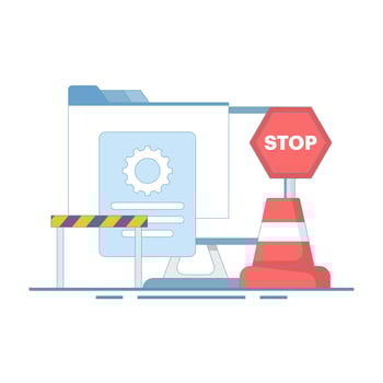 System Maintenance Concept, Laptop with system update process, Software update flat illustration, update process, software installation, operating system. flat design illustration. vector