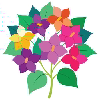 Colorful Bougainvillea Flower Art vector