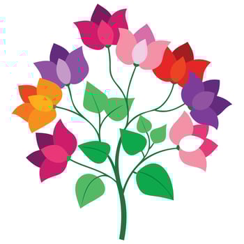 Decorative Bougainvillea Blossom Sketch vector