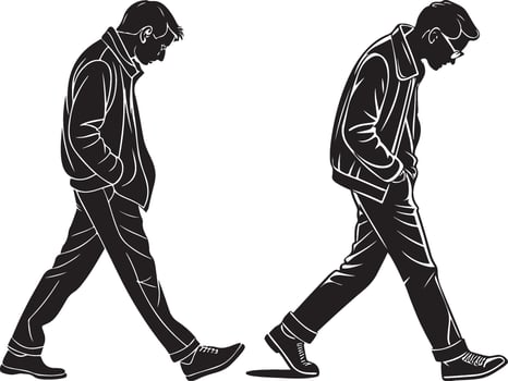 Minimalist Silhouette of a Man Walking vector