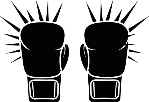 Pair of Spiked Boxing Gloves Silhouette vector