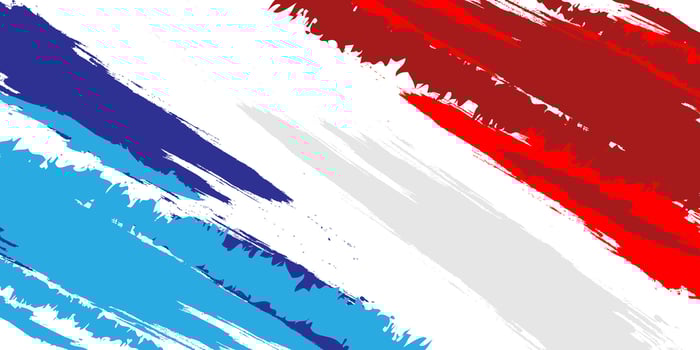 Dynamic blue red and white abstract grunge texture background for sport with brush stroke and halftone effect vector