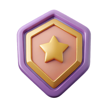 picturesque melancholic surreal Pentagon badge, symmetrical, flat color, scalable Design. sharp png