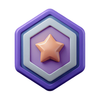 timeless vintage Pentagon badge, symmetrical, flat color, scalable Design. studio quality png