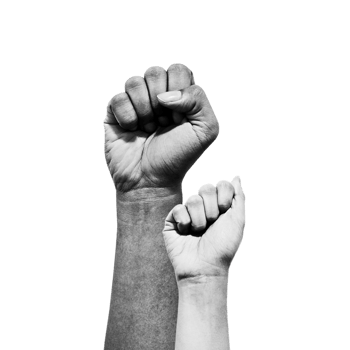 Protest fist hands raised activist. Black lives matter, International Labour day, May day png