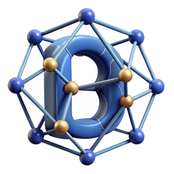 splendid exemplary Geometric B made of connected circles. Sharp edges, flat color Scalable Design. png