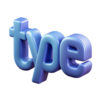 majestic reflective organic Clean lines outlining the word TYPE. Scalable, minimal design Scalable Design. precision png