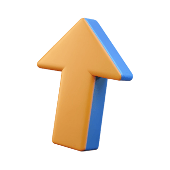 iconic surreal Sharp-edged arrow pointing upwards. Minimal, scalable, flat color Scalable Design. perfect clarity png
