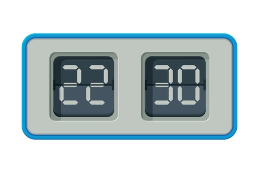 Vintage Flip Clock, Retro Style Time Measuring Instrument Illustration vector