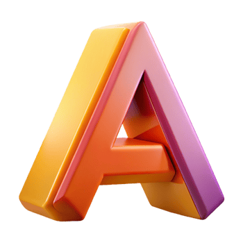 bold vibrant Letter A composed of geometric shapes. Crisp edges, flat color, scalable Design. masterfully captured png