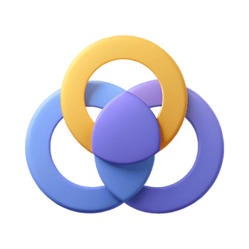 notable bohemian Three overlapping circles. Flat color, minimal design, scalable Design. detailed png