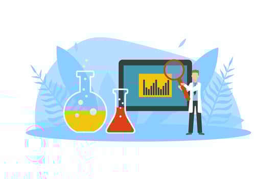 Male Scientist Character Standing near Big Device, Medical Laboratory, Science Class Illustration vector