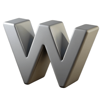 bold radiant Minimal, geometric W with crisp edges and flat gray color. scalable Design. expertly shot png