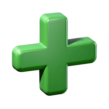 breathtaking art deco Crisp edges, minimal PLUS symbol with clean lines. Flat green. scalable Design. premium png