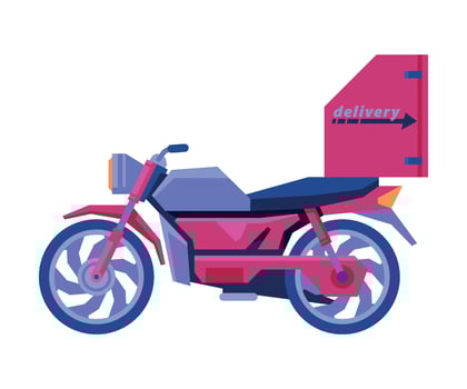 Scooter Motorbike, Express Delivery Service Vehicle Flat Illustration vector
