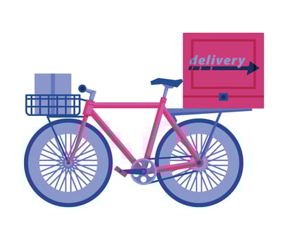 Delivery Bike, Express Delivery Service Vehicle Flat Illustration vector